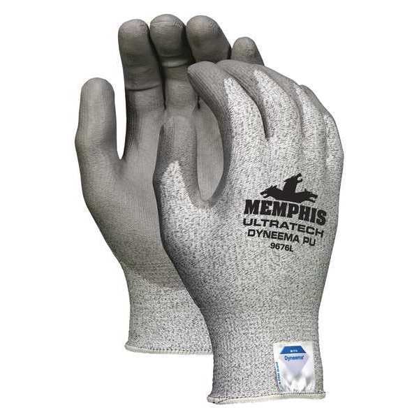 Guantes recubiertos Mcr Safety resistentes al corte, Nivel de corte A3, 13 ga, gris, L (9) - 9676L