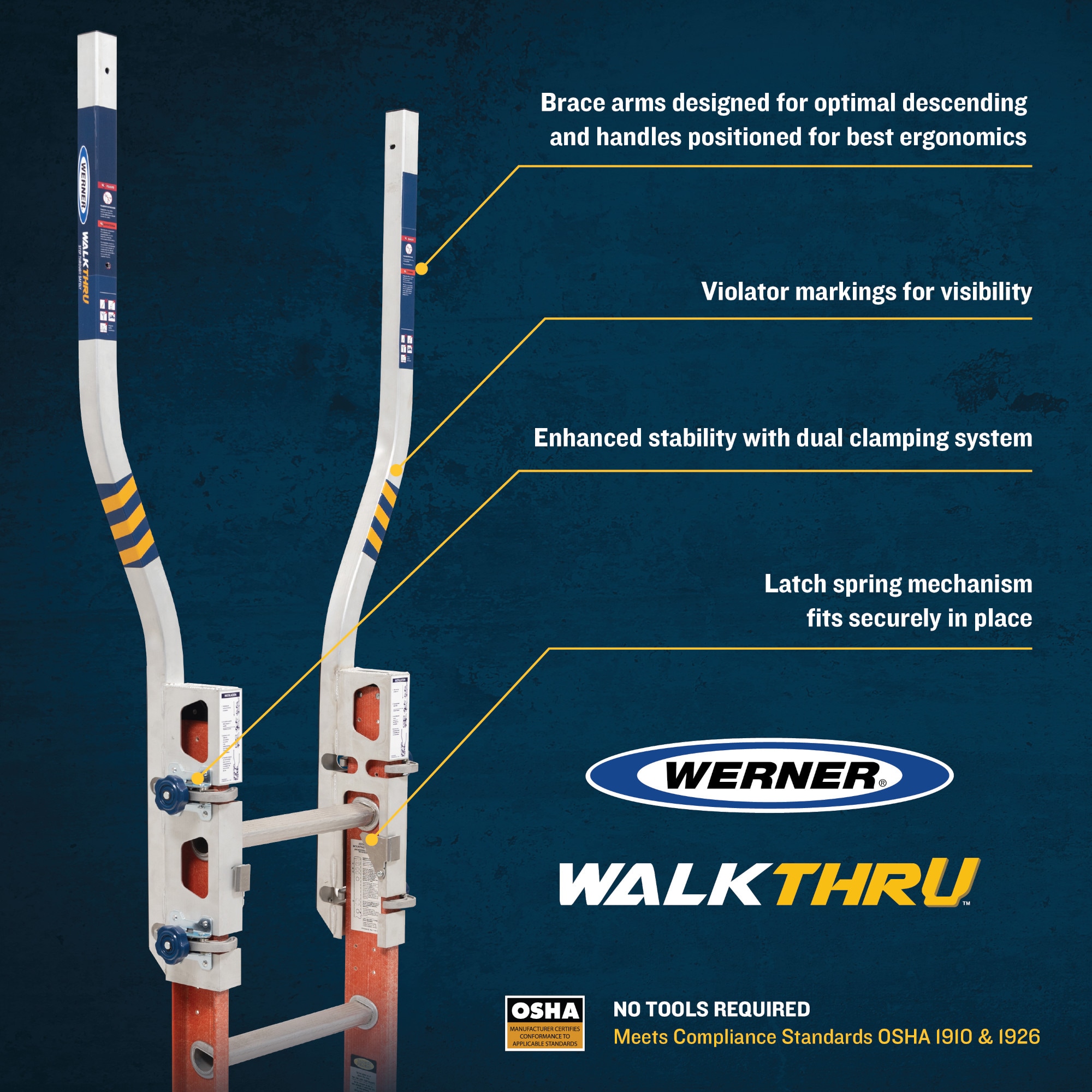 Werner Andamio de extensión de aluminio Walkthru para escaleras X300000