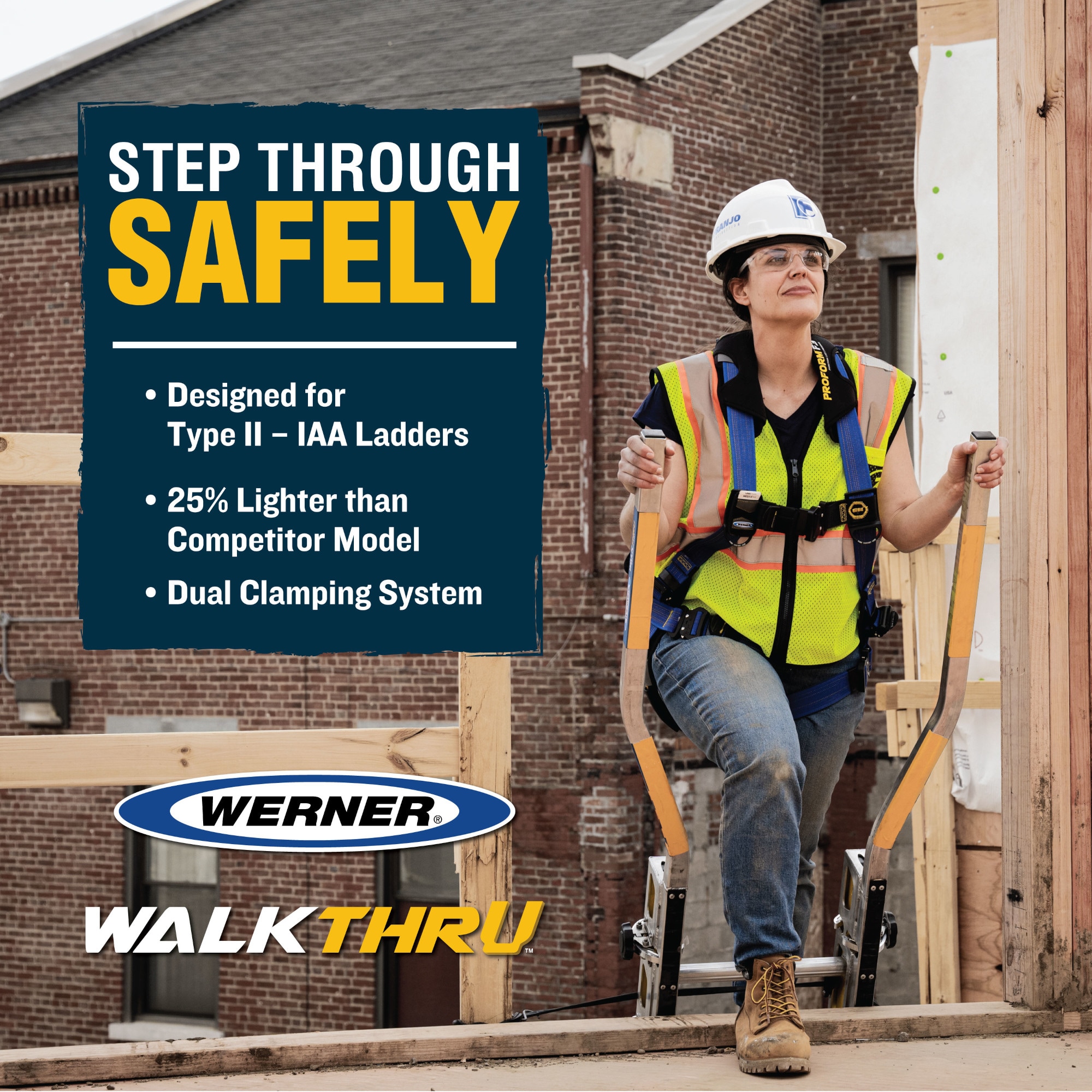 Werner Andamio de extensión de aluminio Walkthru para escaleras X300000