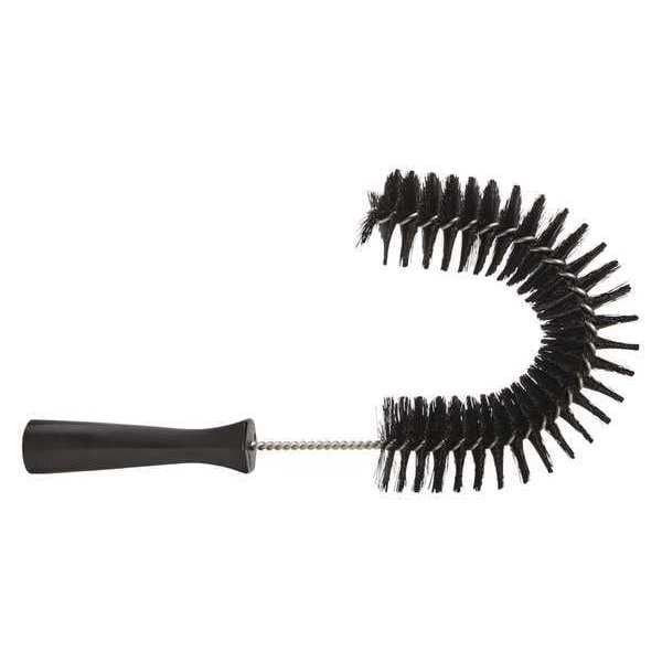 Cepillo en forma de gancho W Vikan 7 7/8 pulgadas, mediano, mango de 5 1/4 pulgadas, cerdas de 16 1/2 pulgadas, negro, polipropileno - 53729