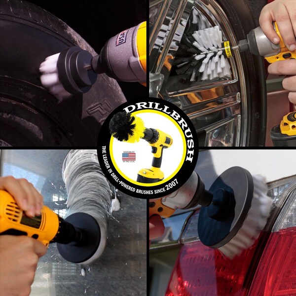 Set de cepillo de taladro Drillbrush Drillbrush 5 pulgadas con cerdas suaves y mango metálico - W-S-542O-QC-DB