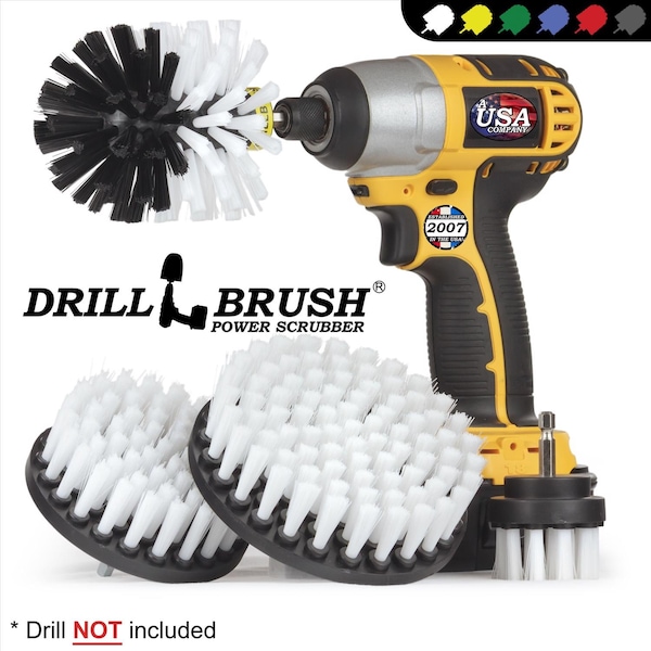 Set de cepillo de taladro Drillbrush Drillbrush 5 pulgadas con cerdas suaves y mango metálico - W-S-542O-QC-DB