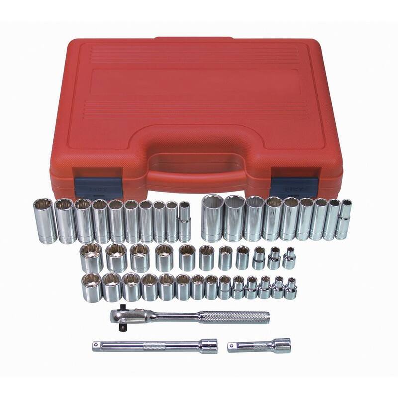 Juego de dados K Tool International de 3/8 pulgadas, 12 puntas (47 piezas) - KTI22547