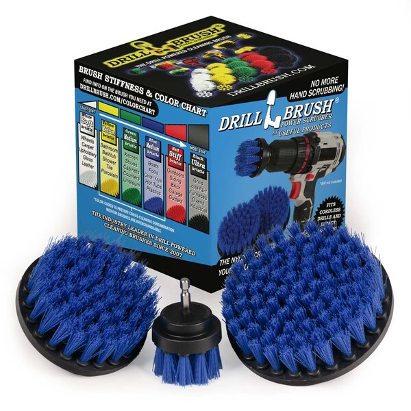 Cepillo Taladro Power Scrubber de Useful Products 5 in W 5 in L, Azul - B-S-542-QC-DB
