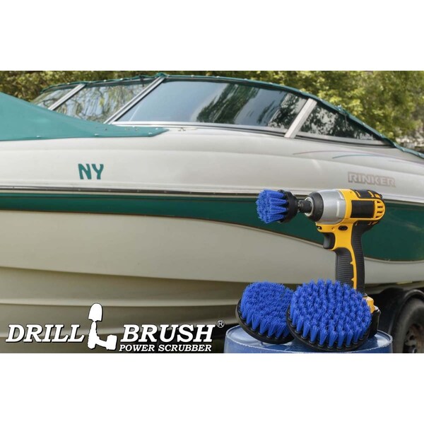 Cepillo Taladro Power Scrubber de Useful Products 5 in W 5 in L, Azul - B-S-542-QC-DB