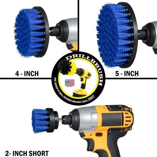 Cepillo Taladro Power Scrubber de Useful Products 5 in W 5 in L, Azul - B-S-542-QC-DB