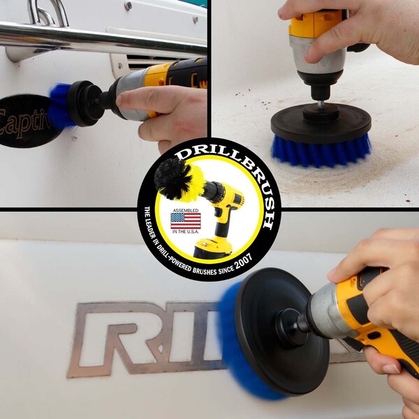 Cepillo Taladro Power Scrubber de Useful Products 5 in W 5 in L, Azul - B-S-542-QC-DB