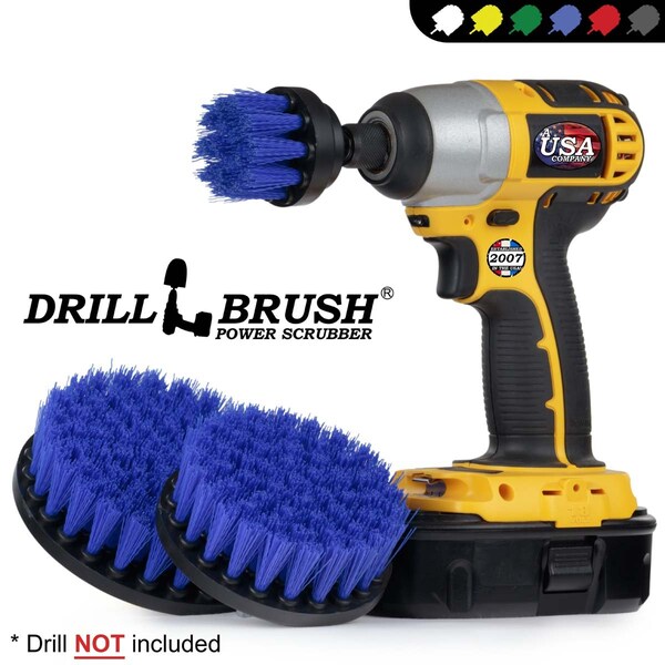 Cepillo Taladro Power Scrubber de Useful Products 5 in W 5 in L, Azul - B-S-542-QC-DB