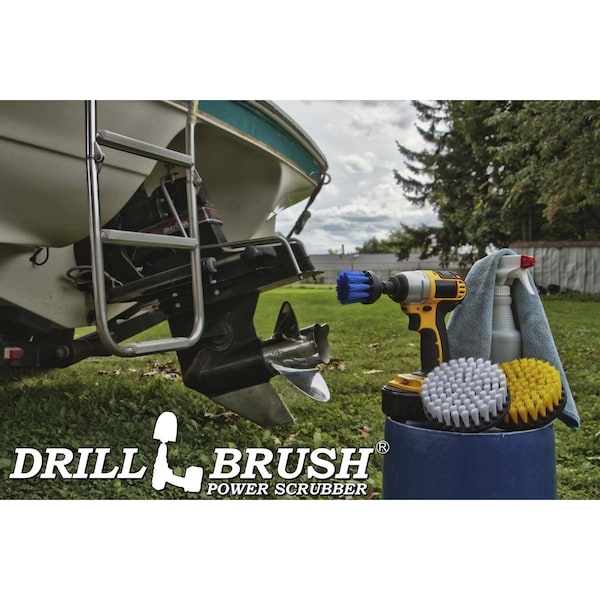 Cepillo de Taladro Power Scrubber de Useful Products 5 pulgadas de ancho y 5 pulgadas de largo, Variedad - W5S-Y5S-B2L-QC-DB