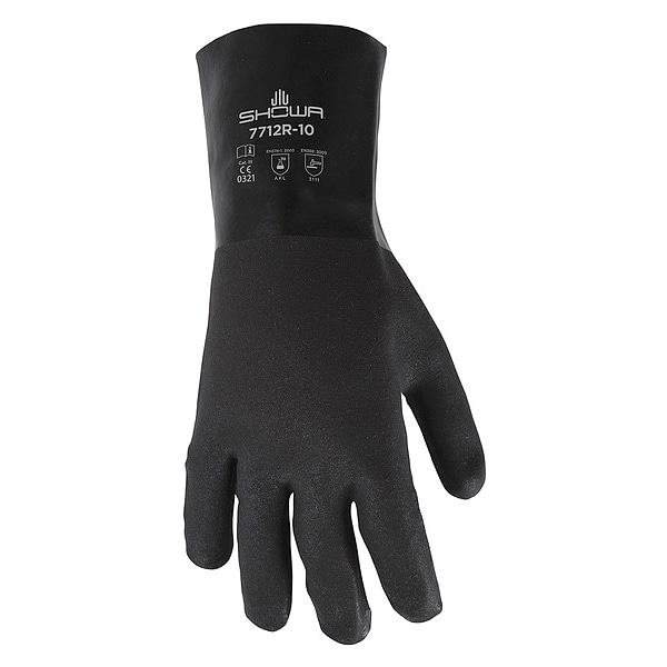Guantes resistentes a químicos Showa de 12 pulgadas, PVC, L, 1 par - 7712R
