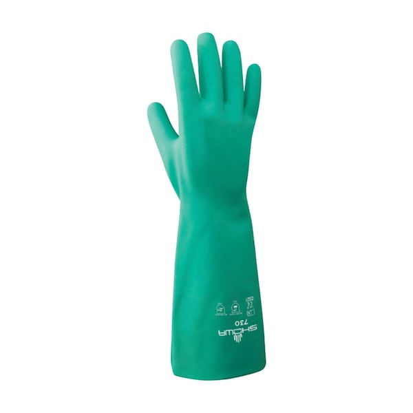Guantes químicos Showa unisex de nitrilo para uso interior y exterior; Verdes - Grandes - 7803026