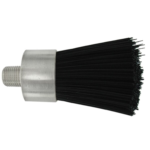 Cepillo de Gordon Brush 1" Diámetro del Cuerpo, .010" Nylon Relleno, .125" Orificio, Rosca Macho - LBM-8NY