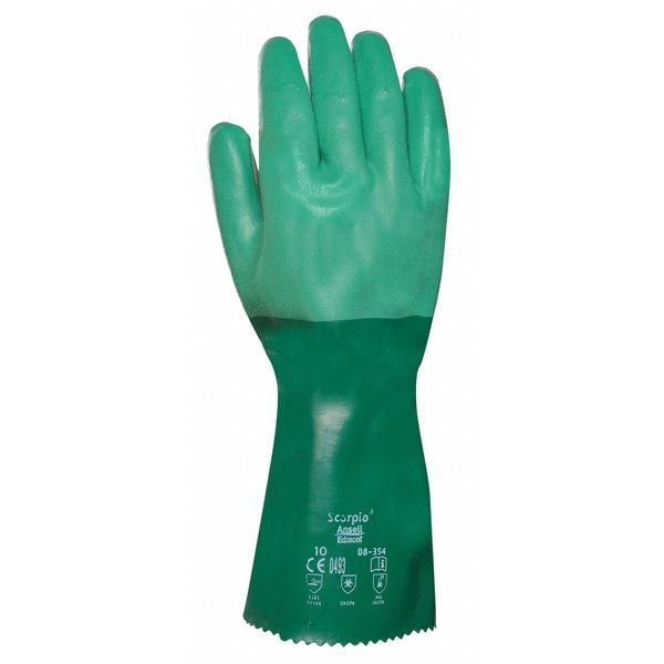 Guantes resistentes a químicos Ansell de 14", Neopreno, 10, 1 par - 08-354
