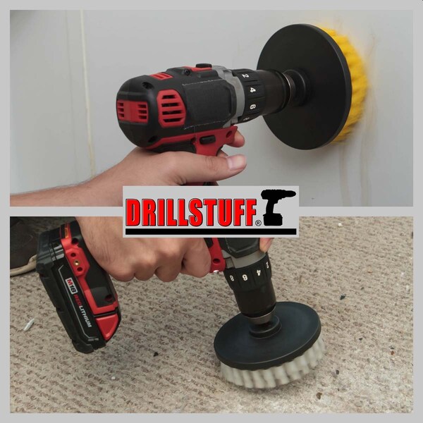 Cepillo de taladro Drillstuff Power Scrubber - Cepillo de fregado alimentado por taladro para exteriores - 5IN-S-WY-QC-DS