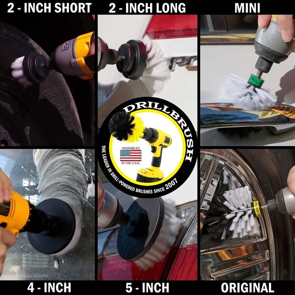 Cepillo Eléctrico Power Scrubber de Drill Brush By Useful Products 7 in W 5 in L, Blanco - W-542OMS-2L-QC-DB