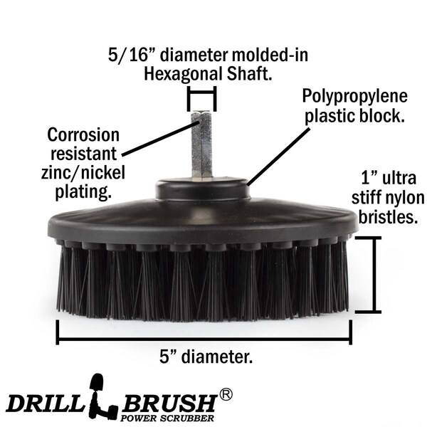 Accesorios para BBQ de Drillbrush - Cepillo para parrilla - Herramientas para parrilla - Cerdas ultra rígidas - 5IN-S-K-H-DB
