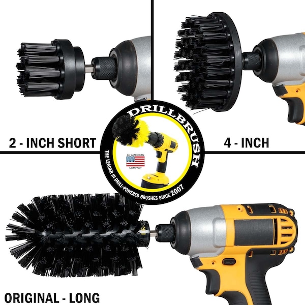 Cepillo Taladro Power Scrubber de Useful Products 5 pulgadas de ancho 7 pulgadas de largo, negro - K-S-42J-QC-DB