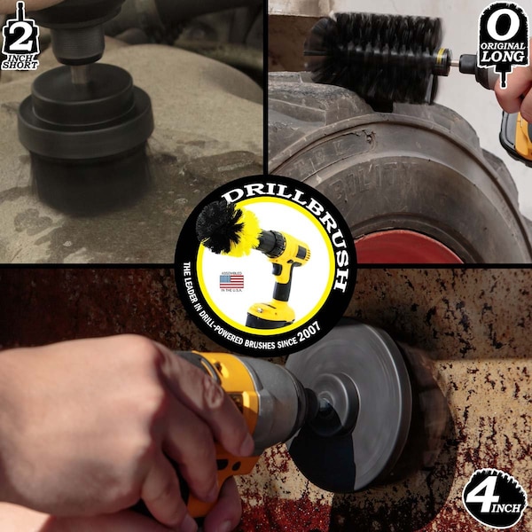 Cepillo Taladro Power Scrubber de Useful Products 5 pulgadas de ancho 7 pulgadas de largo, negro - K-S-42J-QC-DB