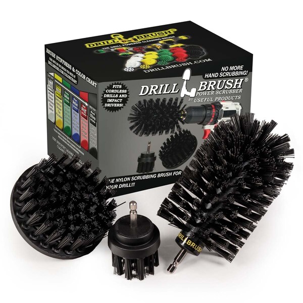 Cepillo Taladro Power Scrubber de Useful Products 5 pulgadas de ancho 7 pulgadas de largo, negro - K-S-42J-QC-DB