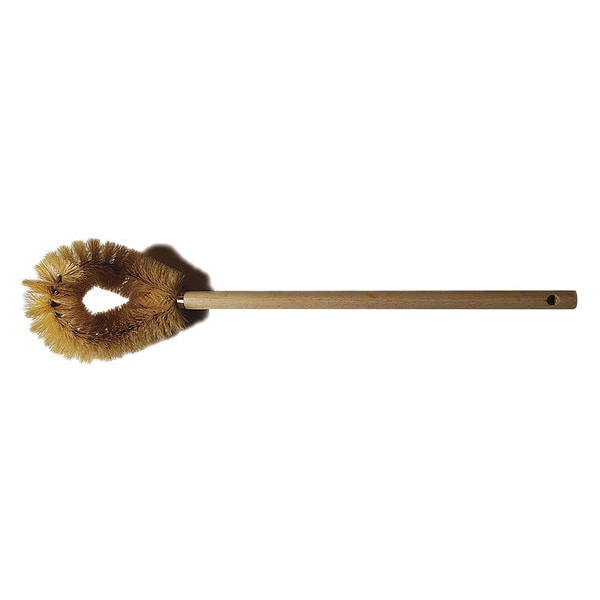Cepillo para inodoro Michigan Brush, mango de 10 pulgadas de largo, cerdas de 5 pulgadas de largo, color amarillo, de madera, 15 pulgadas de largo en total - SR53300