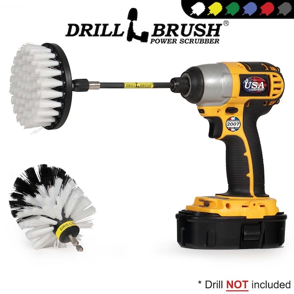 Kit de cepillo de limpieza Drillbrush con extensión de alimentación para limpieza potente - Accesorio para baño - W-S-4O-5X-QC-DB