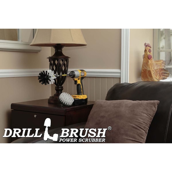 Kit de cepillo de limpieza Drillbrush con extensión de alimentación para limpieza potente - Accesorio para baño - W-S-4O-5X-QC-DB