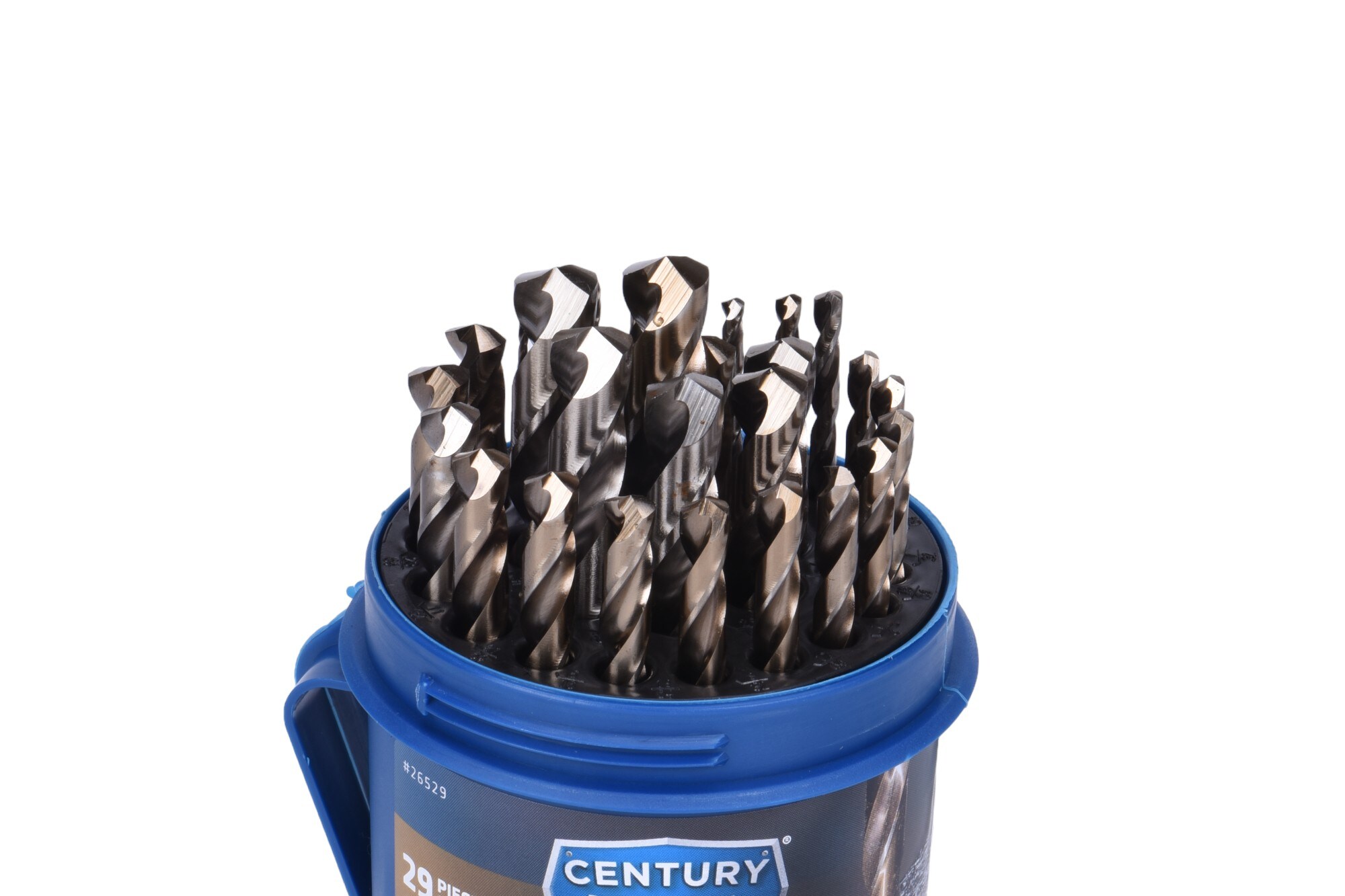 Juego de brocas surtidas de 29 piezas Century Drill & Tool de cobalto para taladro de longitud estándar, modelo 26529.