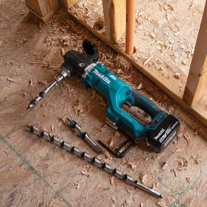 Kit de Taladro Angular Derecho Inalámbrico sin Escobillas de Litio-Ion LXT de 18V Makita 1/2 pulgadas (5.0Ah) - XAD05T