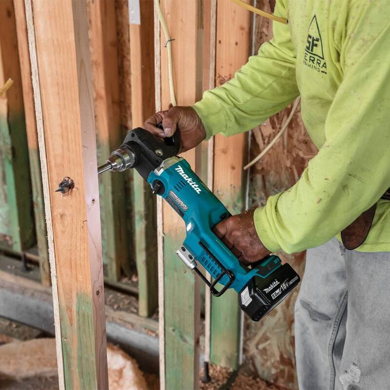 Kit de Taladro Angular Derecho Inalámbrico sin Escobillas de Litio-Ion LXT de 18V Makita 1/2 pulgadas (5.0Ah) - XAD05T