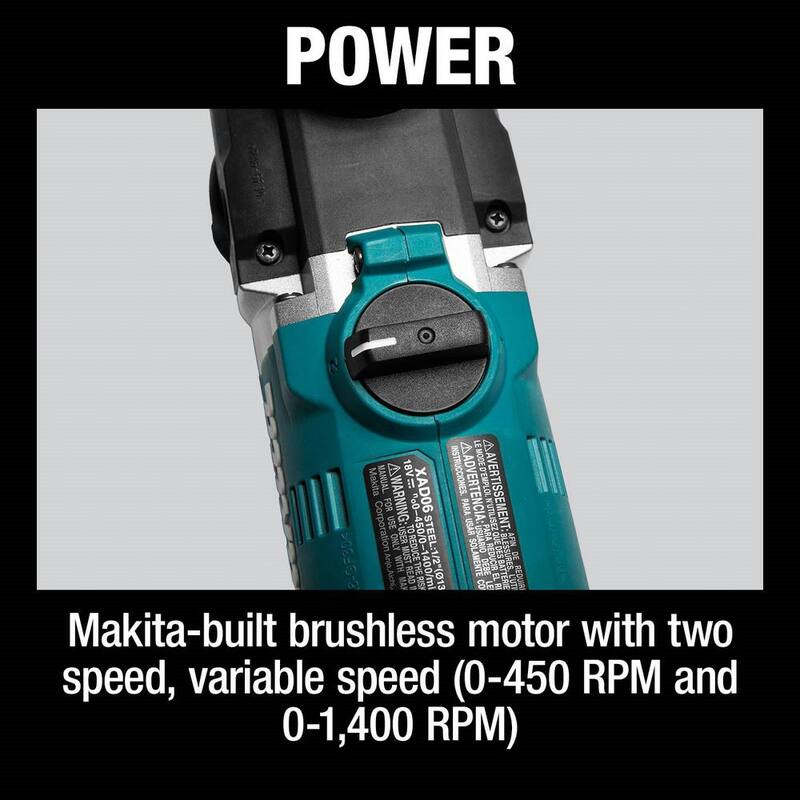 Kit de Taladro Angular Derecho Inalámbrico sin Escobillas de Litio-Ion LXT de 18V Makita 1/2 pulgadas (5.0Ah) - XAD05T