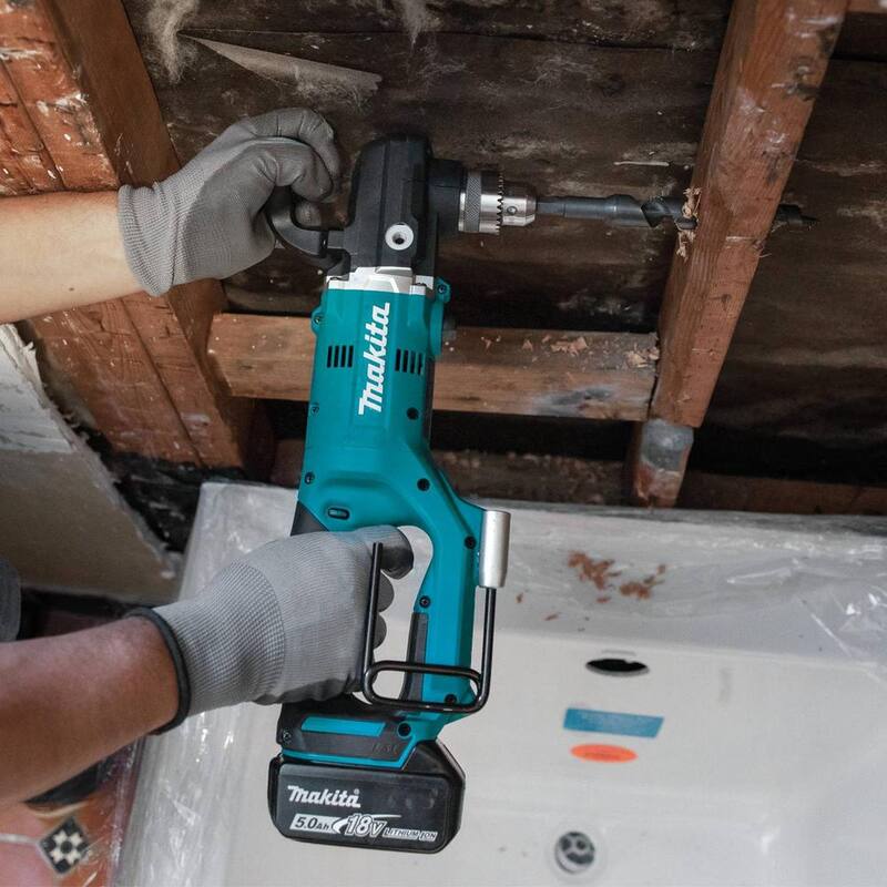Kit de Taladro Angular Derecho Inalámbrico sin Escobillas de Litio-Ion LXT de 18V Makita 1/2 pulgadas (5.0Ah) - XAD05T