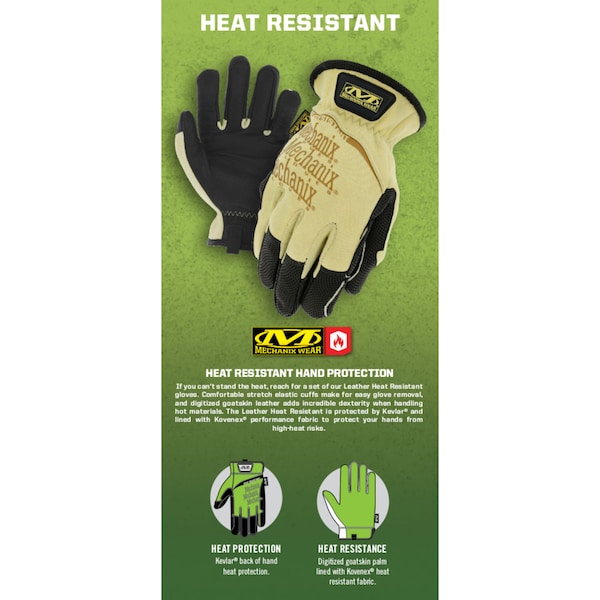 Guantes para soldadura MIG de Mechanix Wear, palma de piel de cabra, L, 1 par - HRL-05-010