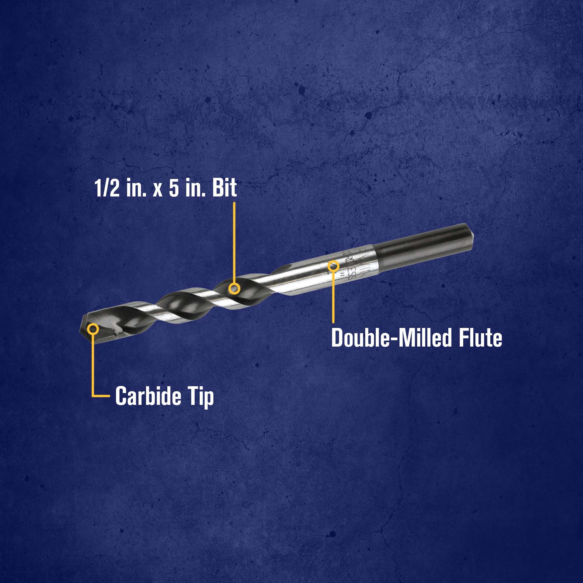 Broca para Taladro Rotativo IRWIN Multi-material de Carburo de 1/2 pulg. x 6 pulg. 1792771 para Albañilería