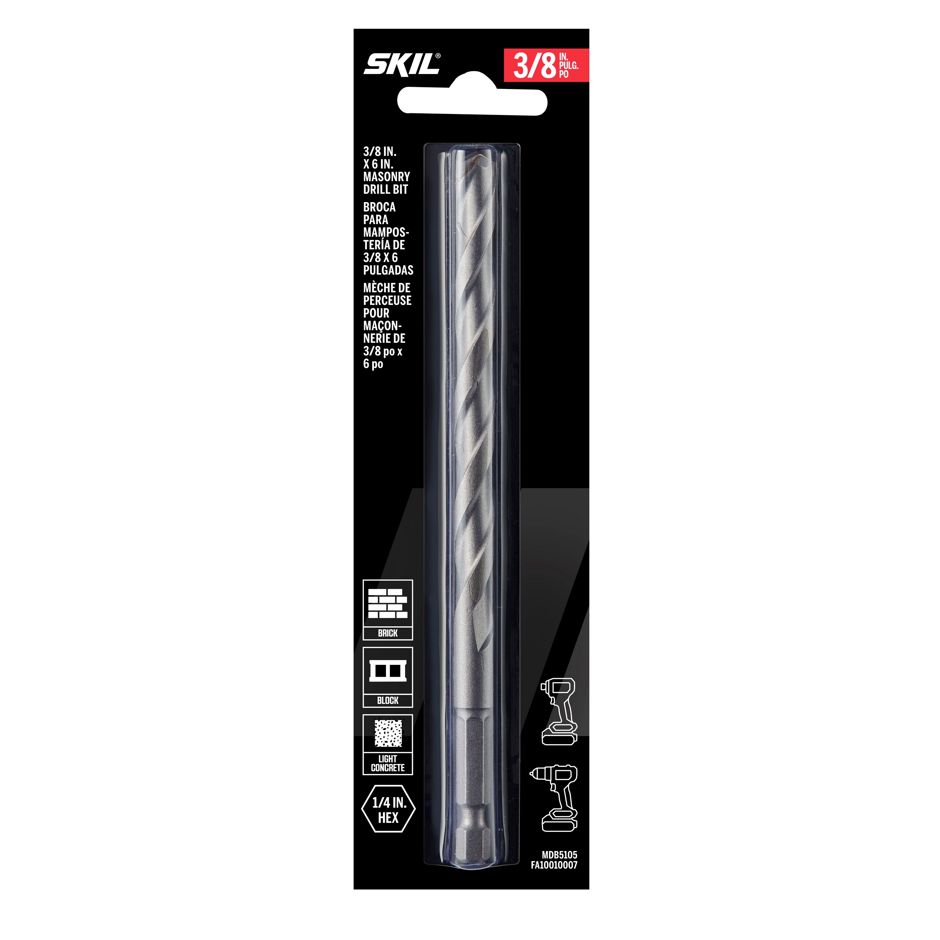 Broca para martillo perforador de acero aleado SKIL 3/8 pulgadas x 6 pulgadas MDB5105