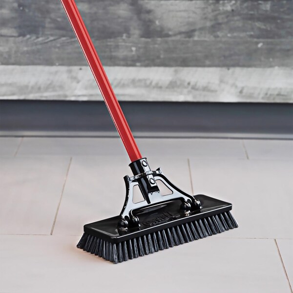 Cepillo para fregar de alta resistencia con mango de acero Libman 1576 de 13.5 pulgadas - Libman