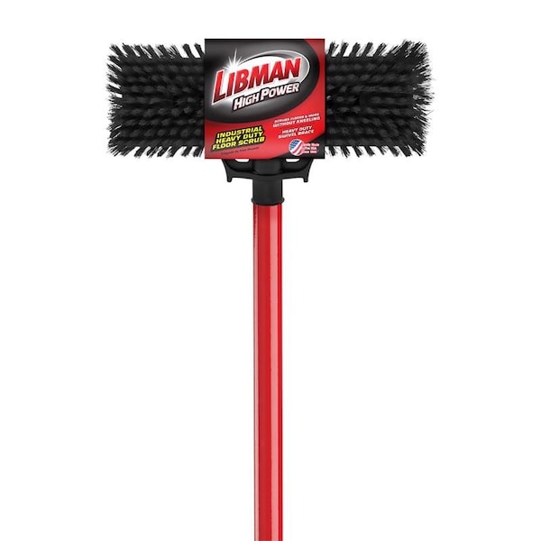 Cepillo para fregar de alta resistencia con mango de acero Libman 1576 de 13.5 pulgadas - Libman