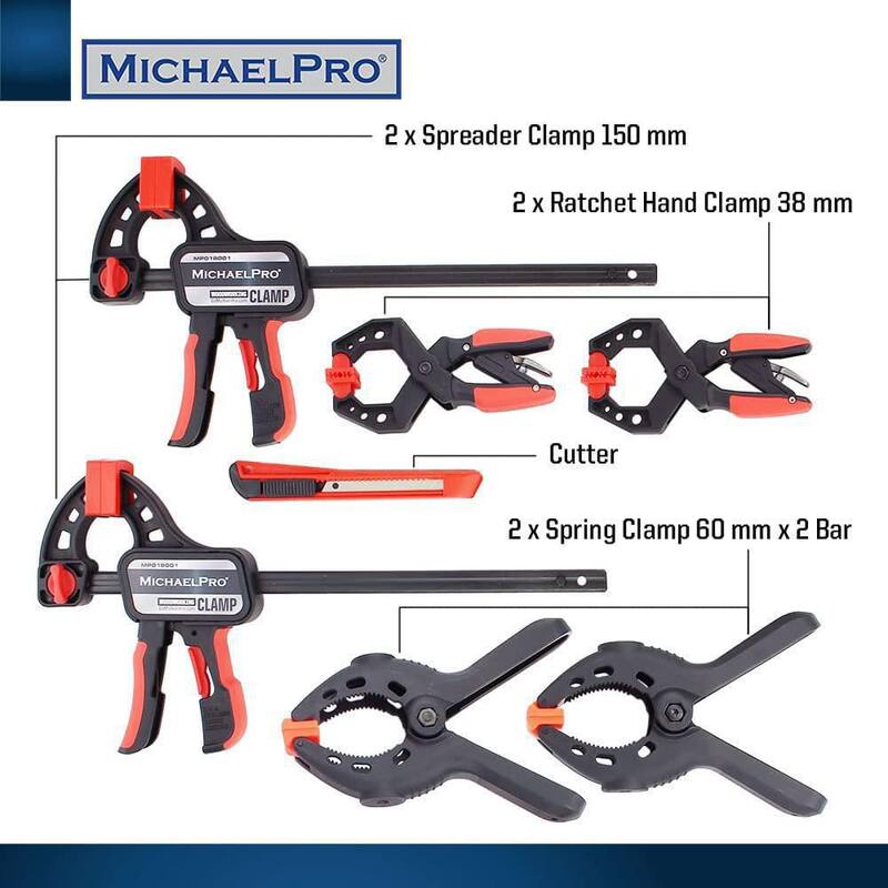 MICHAELPRO Juego de Herramientas para Mecánicos con 7 Sargentos de Carpintería - MP018001