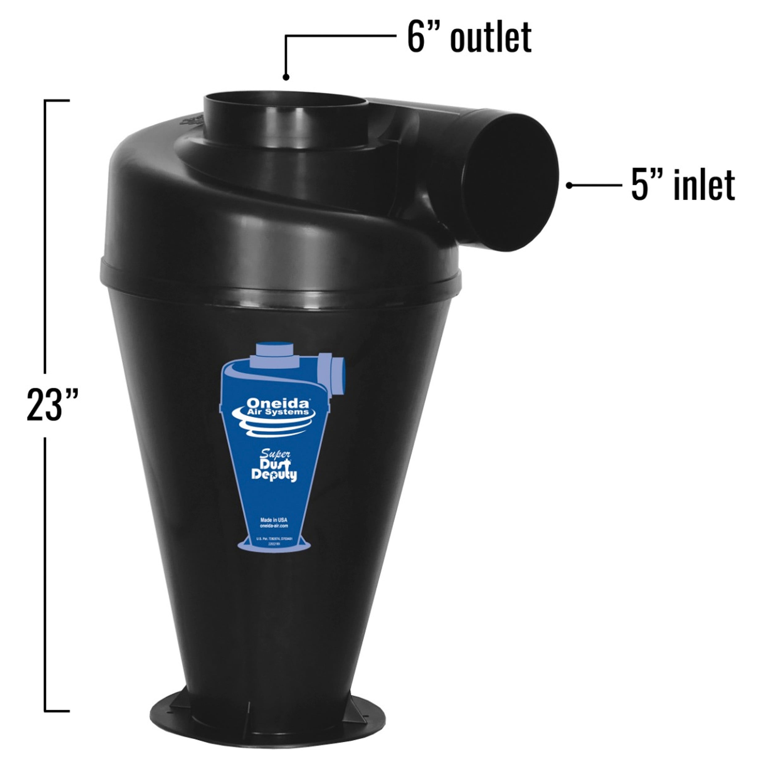 Kit separador de colector de polvo de lujo Super Dust Deputy 4/5 de Oneida Air Systems (AXD152045)