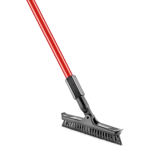 Cepillo para juntas y limpieza Libman Libman 10 pulgadas con cerdas rígidas y mango de acero giratorio de 60 pulgadas - 1559