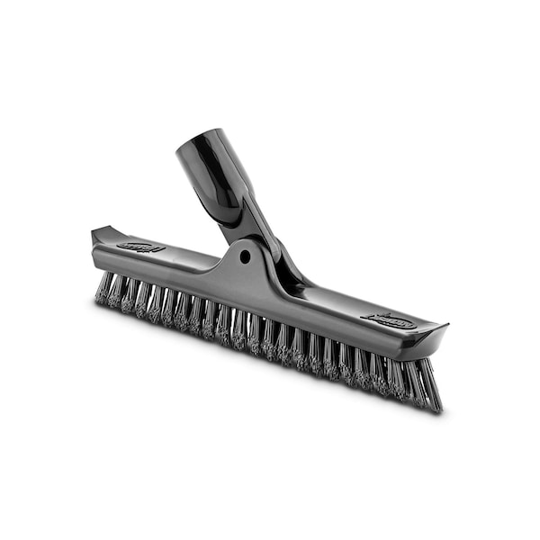 Cepillo para juntas y limpieza Libman Libman 10 pulgadas con cerdas rígidas y mango de acero giratorio de 60 pulgadas - 1559