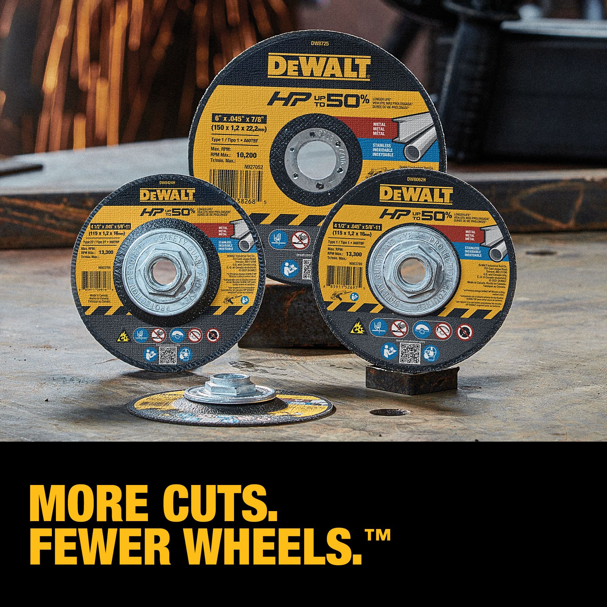 Rueda de corte DEWALT óxido de aluminio de 4.5 pulgadas DW8424-L