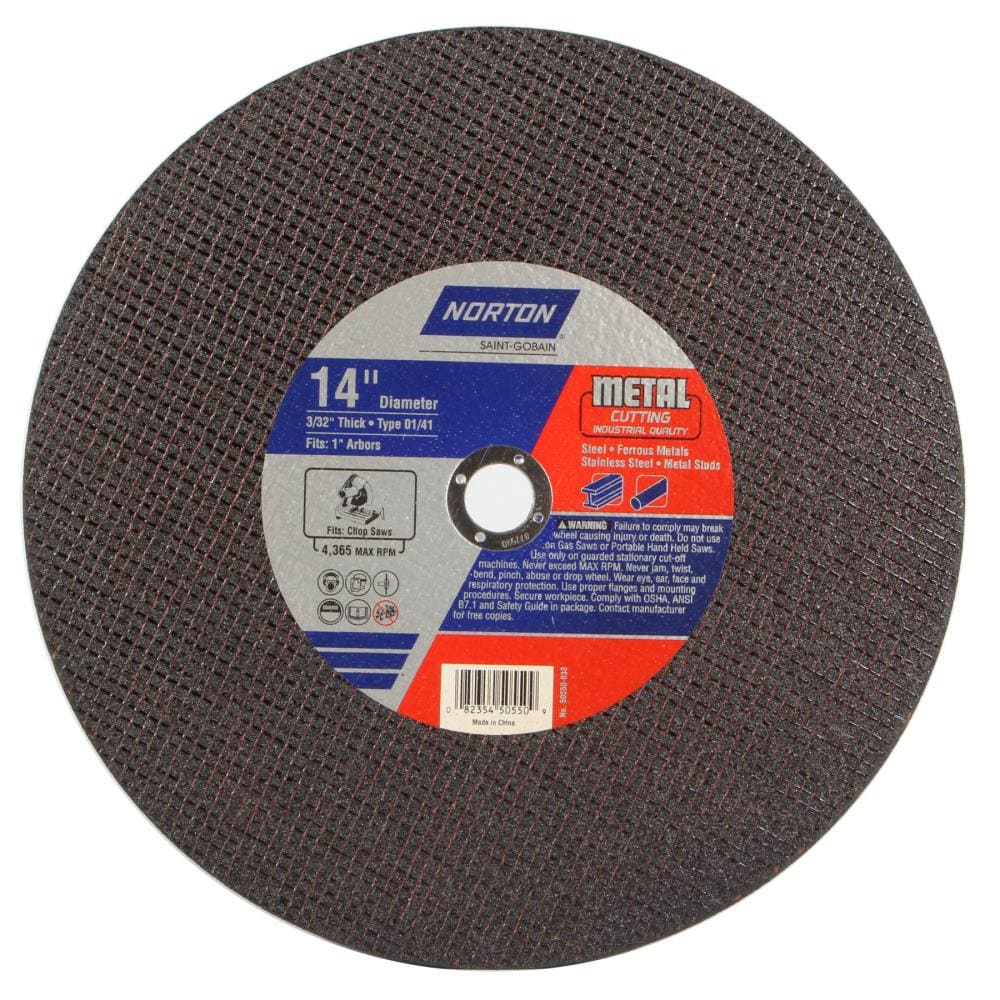 Disco de corte abrasivo Norton de 14 pulgadas para sierra circular bonding 50550-038