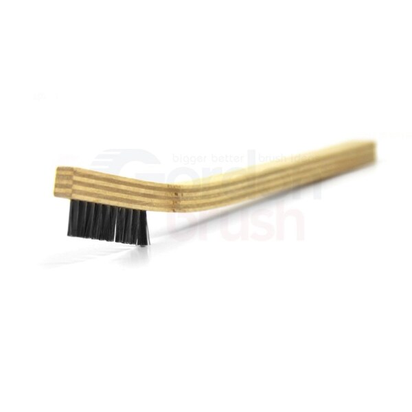 Cepillo Gordon Brush 3x20 Filas Antiestático de Crin de Caballo, Mango Curvo Angosto de Madera Contrachapada Plater's - 11SSPG-12