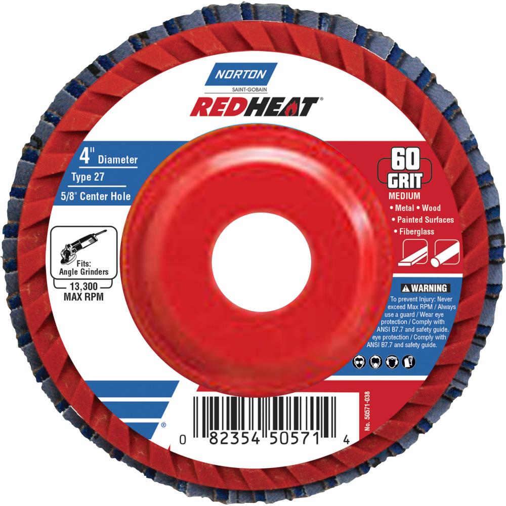 Disco de láminas Norton Redheat de cerámica de 4 pulgadas, grano 60, 50571-038