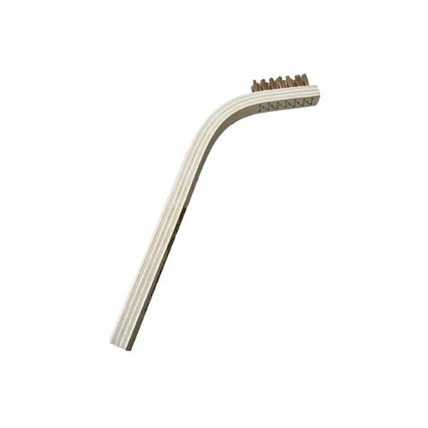 Cepillo para rallar con alambre de bronce de fósforo de 0.006" y mango doblado de 60° de 3x7 hileras Gordon Brush - 60PBG-12