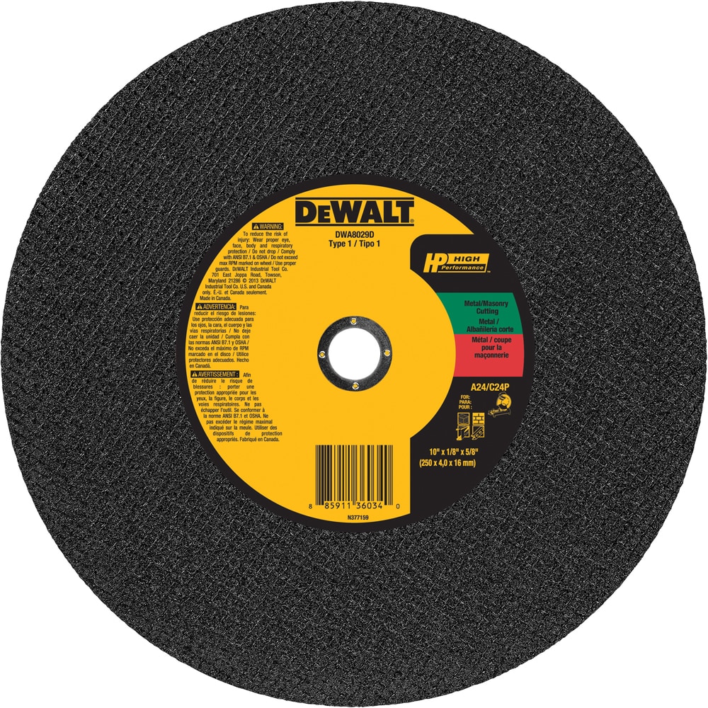Rueda de esmerilado de óxido de aluminio DEWALT 10 pulgadas DWA8029D