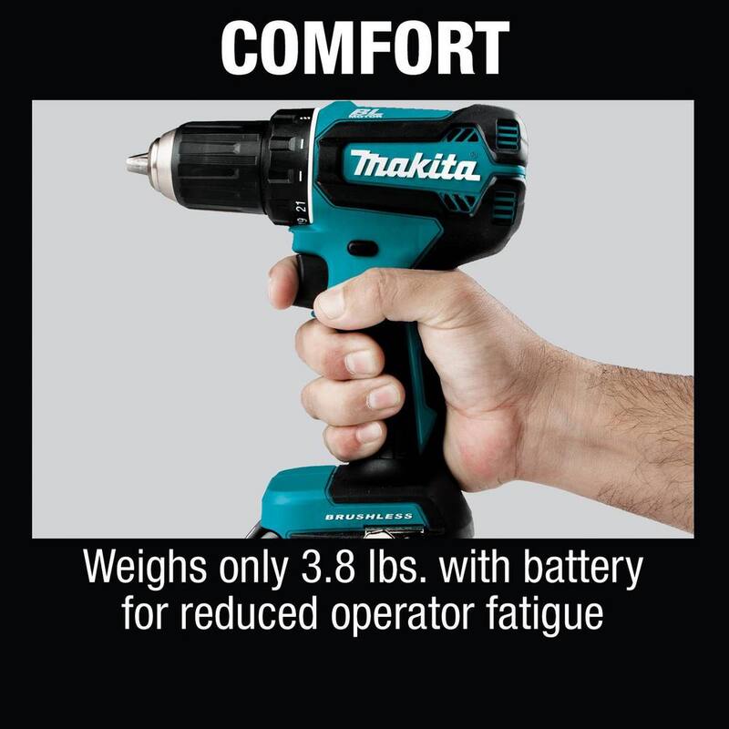 Kit de taladro atornillador inalámbrico Makita 18V LXT de iones de litio sin escobillas de 1/2 pulgadas, 3.0Ah con juego de 35 puntas de impacto Impact XPS - XFD131-E-01666.