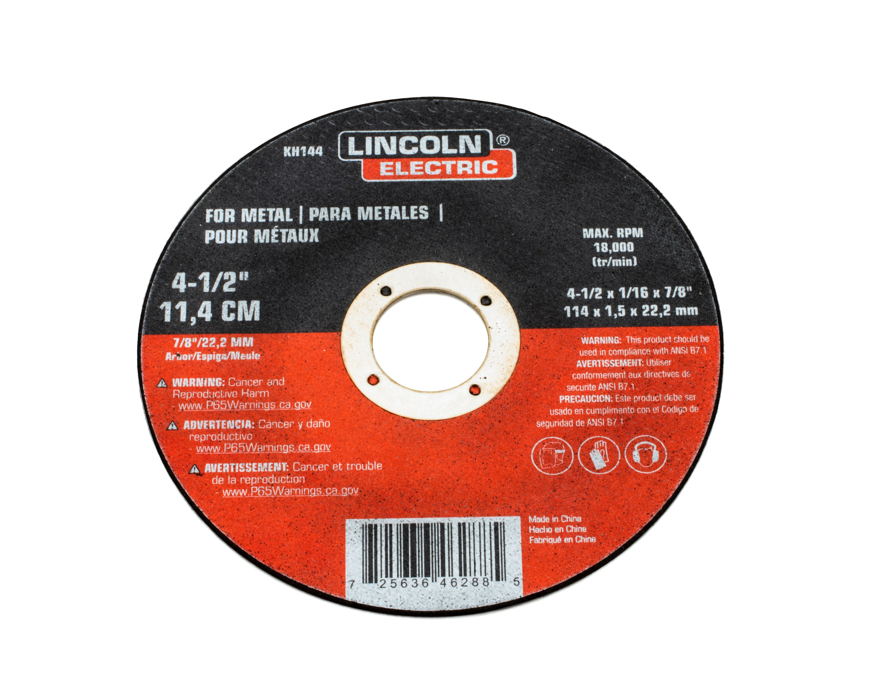 Ruedas cortadoras Lincoln Electric de óxido de aluminio de 4.5 pulgadas Lincoln Electric KH144