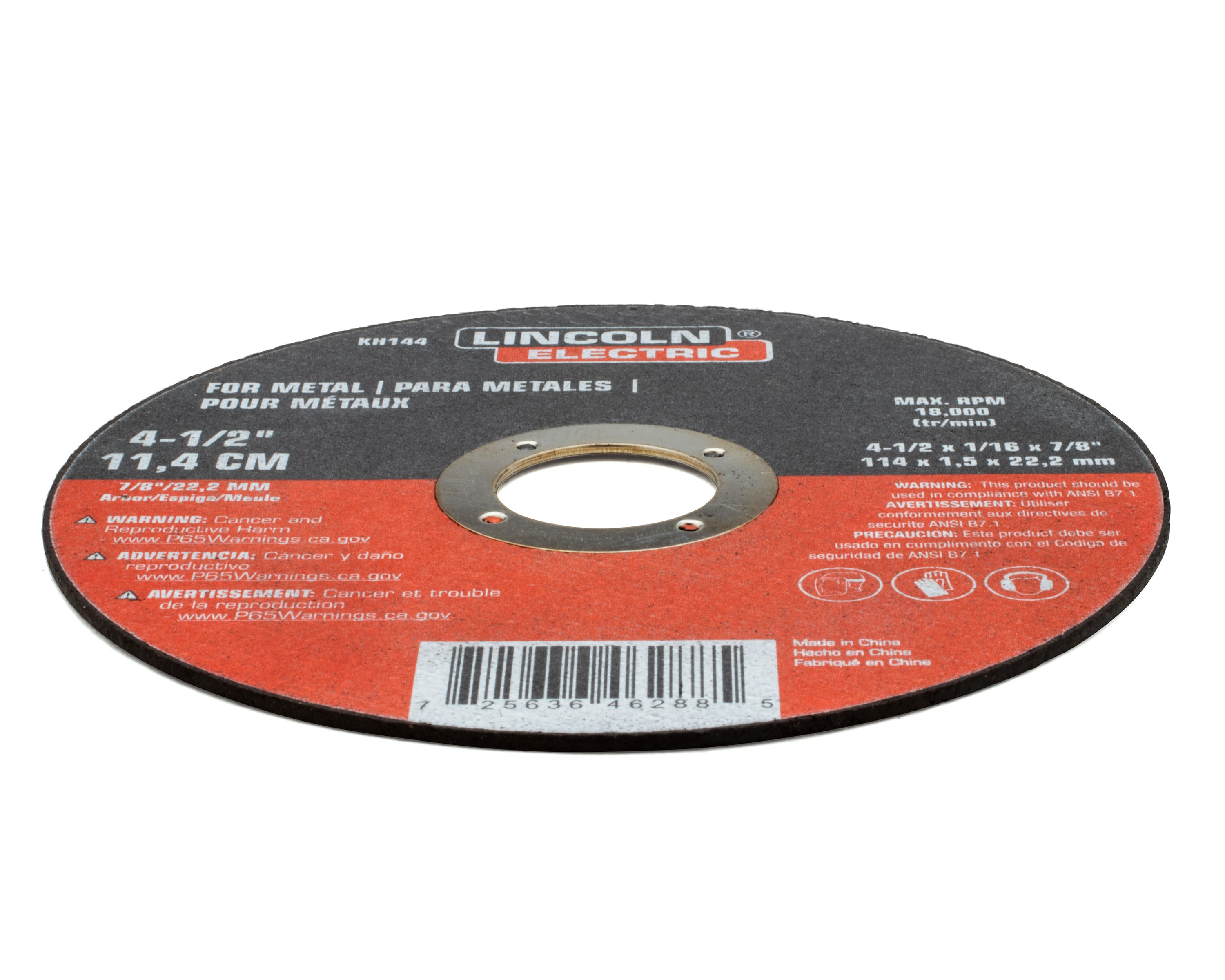 Ruedas cortadoras Lincoln Electric de óxido de aluminio de 4.5 pulgadas Lincoln Electric KH144