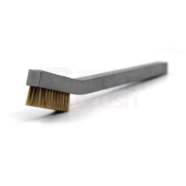 Cepillo de mano con mango de aluminio y cerdas de crin 3 x 11 de Gordon Brush, modelo 33HHA, tejido a mano.